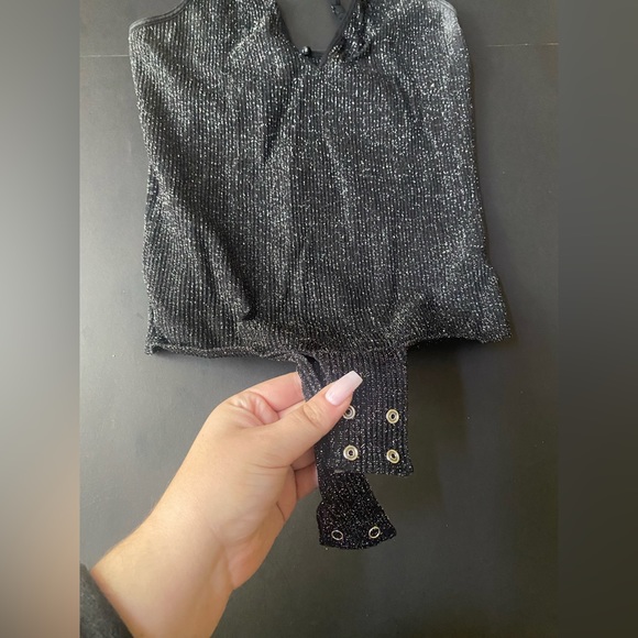 DYNAMITE Bodysuit- sparkly black - Picture 2 of 3